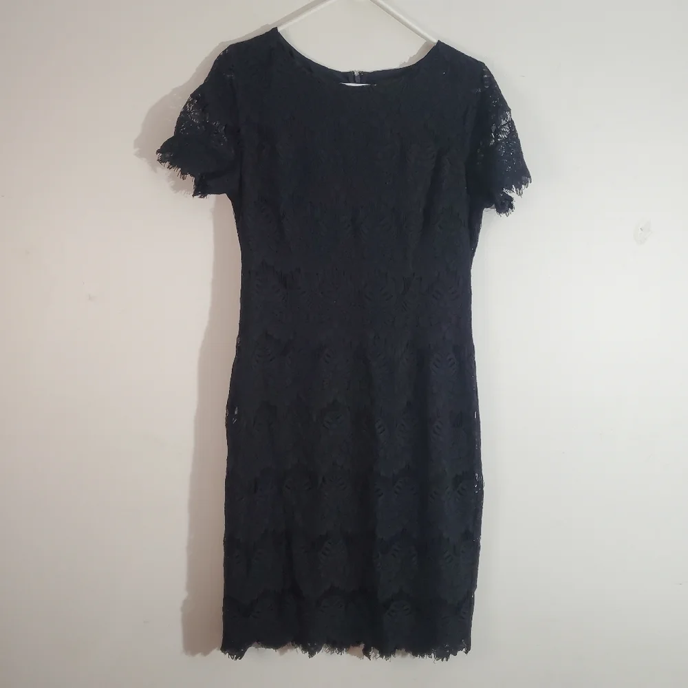 Preston & York Felica Sheath Black Lace Dress Size 8‎